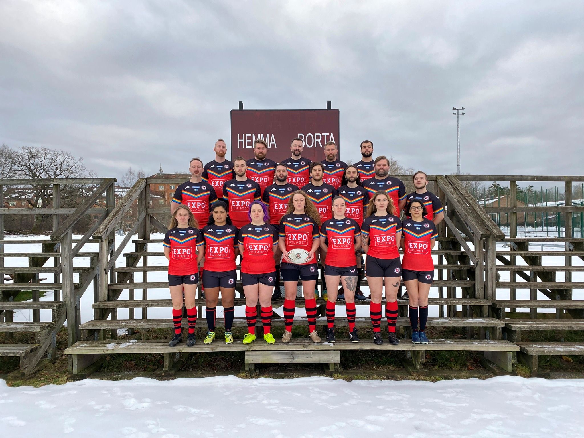 Stockholm Berserkser Rugby Club photo - Both womens and mens inclusive teams together