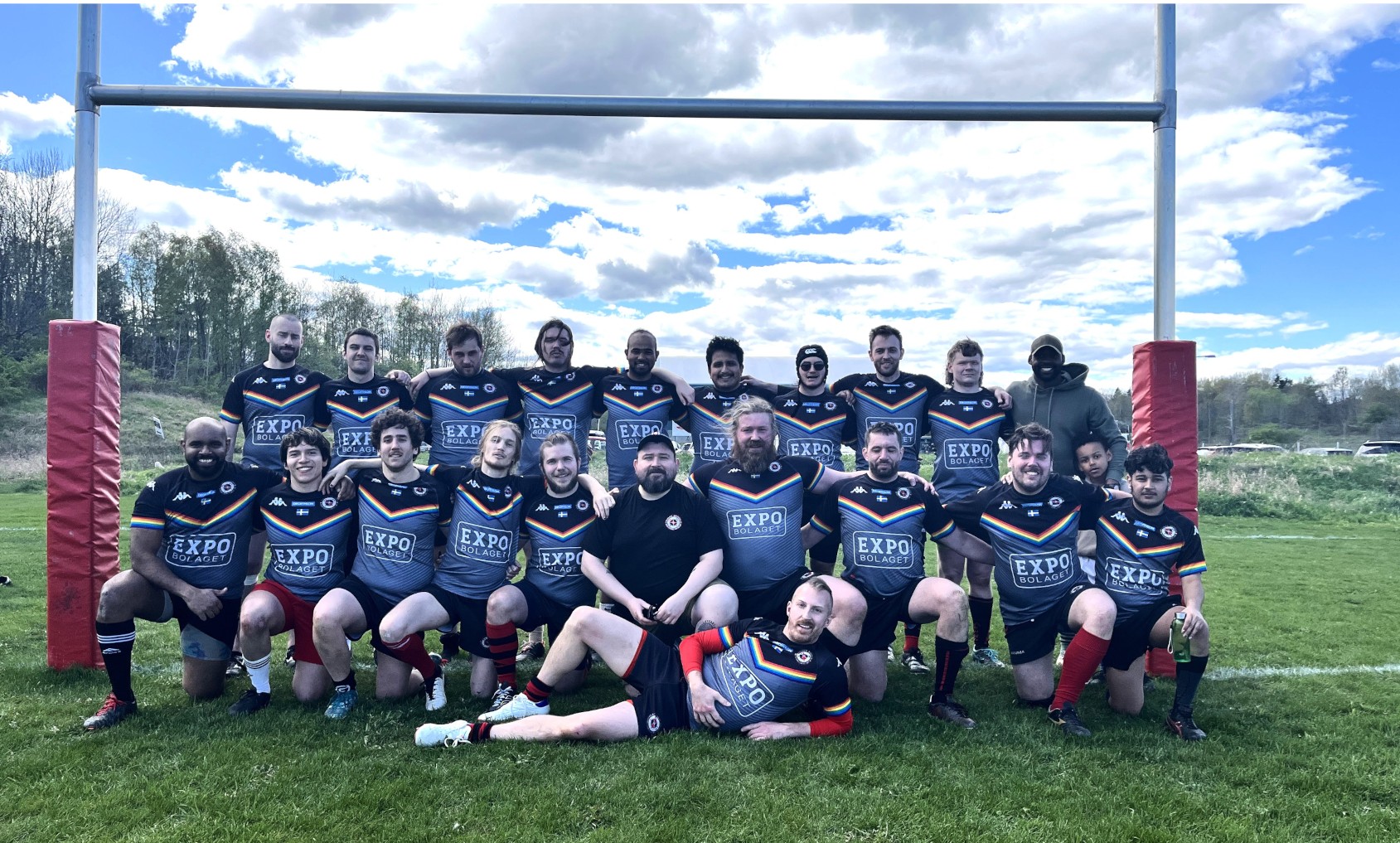 Stockholm Berserkser Rugby Club Mens* inclusive team post-match photo